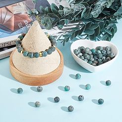 Матовая натуральная африканская бирюза (яшма) круглые бусины G-OC0001-07