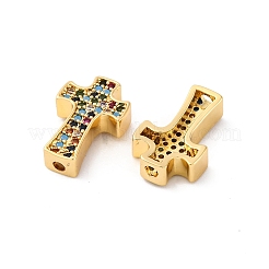 Латунные микро проложить кубического циркония бусы KK-S510-03G