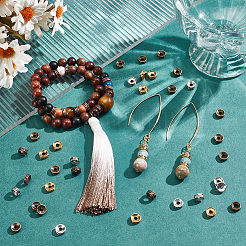 200шт 4 цвета бусины-распорки тибетского стиля&nbsp;TIBEP-PH0001-73