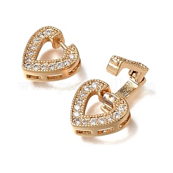 Micro pavé di ottone trasparente cubic zirconia piegato su fermagli&nbsp;CU-CBA4292-03G
