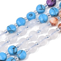 Rangs de perles en jade blanc naturel teint&nbsp;G-Z135-B03