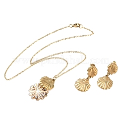 Ensembles de colliers et boucles d'oreilles pendantes en acier inoxydable 304&nbsp;SA-CBA2C2A-05G