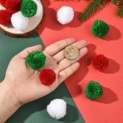 24 шт. 3-цветный шерстяной мягкий помпон DIY-SC0031-30B