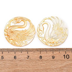 Cabochons sculptés en coquille jaune naturelle&nbsp;SHEL-G024-03B
