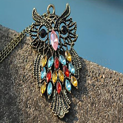 Длинные ожерелья с подвеской из цветного страза в виде совы FS-WGE0302-01