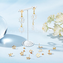 32 шт. 4 стиля серьги-гвоздики с подвесками в виде луны STAS-UN0056-74