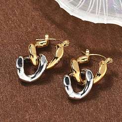 Серьги-кольца из нержавеющей стали 304&nbsp;EJEW-H159-01GP