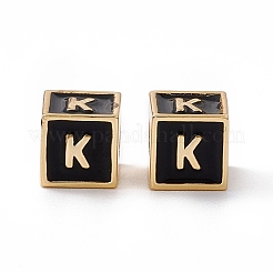 Accumuler des perles d'émail en laiton placage&nbsp;KK-B060-04G-01K