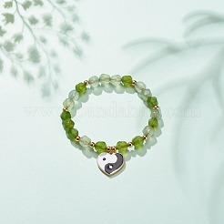 Stretch-Armband aus natürlicher weißer Jade&nbsp;BJEW-JB08525-01