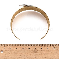 Bracelets manchettes texturés en acier inoxydable 304 pour femmes&nbsp;BJEW-C158-01B-GP