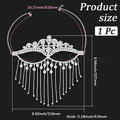 Maschera per gli occhi per il viso con nappa a catena di strass in lega per le donne&nbsp;AJEW-WH20064-54P