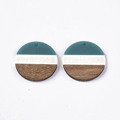 Pendentifs tricolores en résine et bois de noyer&nbsp;X-RESI-S358-78O