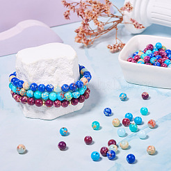 180 шт. 6 стиля окрашенных натуральных и синтетических бусин императорской яшмы G-TA0002-41