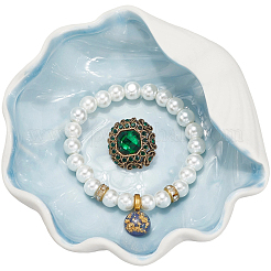 Керамическая тарелка для украшений с морской тематикой&nbsp;AJEW-WH20064-37E