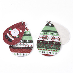 Pendentifs en cuir pu thème de Noël gros&nbsp;FIND-R080-08