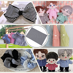 ストライプ柄の綿布生地  DIY人形服作り  ブルー  1610mm&nbsp;DIY-WH0888-235A