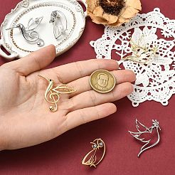 6 Stück 6 Stile Legierung Anstecknadeln für Kleidung&nbsp;JEWB-CJ0003-42