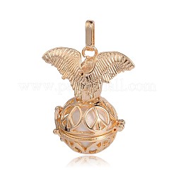 Позолоченные латунные полые круглые подвески KK-J252-08G