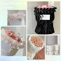 Плиссированная однотонная двухсторонняя отделка из полиэстерового кружева&nbsp;DIY-WH20002-138F