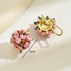 Пластиковые серьги-кольца 3d с фианитами XJ8294-1