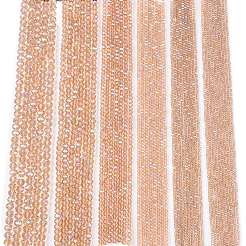 電気メッキガラスビーズセット  半分虹メッキ  多面カット  ロンデル  桃パフ  3.5~3.8x3mm  穴：0.4mm  約105~110個/連  29~31cm&nbsp;EGLA-A044-T3mm-L20