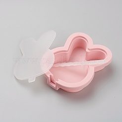 バニーアイスポップシリコンモールド  プラスチック製の蓋と棒付き  子供用夏の家庭のキッチンツール  ウサギの頭部  ピンク  100x77x25mm  スティック：86x15x12mm&nbsp;AJEW-D039-06