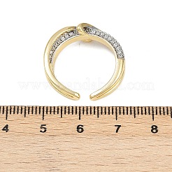 Регулируемые манжеты-кольца из латуни с микропаве из кубического циркония для женщин RJEW-C140-13G