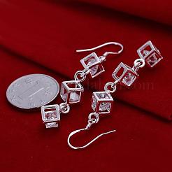 Orecchini pendenti a scatola in ottone con zirconi cubici&nbsp;EJEW-BB11784