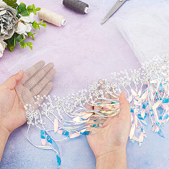 2 ярд цветочной вышивки из полиэстера&nbsp;DIY-BC00055-50