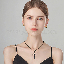 9шт. 9 стиля ожерелья с подвесками-крестами из нержавеющей стали и сплава NJEW-FI0001-21