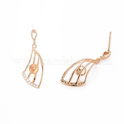 Латунные микро-паве прозрачные серьги-гвоздики из циркония KK-S364-130