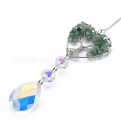 Естественный зеленый авантюрин большие кулоны&nbsp;G-N333-008E