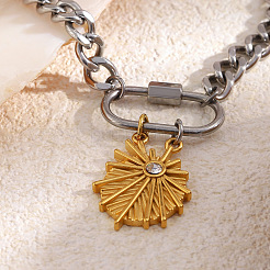 Zweifarbige Armbänder mit Muschelanhängern aus Edelstahl 304 für Damen&nbsp;WG49D03-01