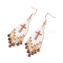 Perles de rocaille de verre pendent des boucles d'oreilles&nbsp;EJEW-MZ00737-03