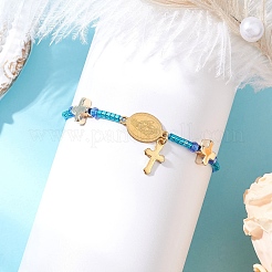 6 pulsera de cuentas trenzadas con cordón de nailon ajustable&nbsp;BJEW-MZ00168