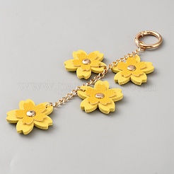 Pendentifs décoratifs en forme de fleur en cuir PU&nbsp;HJEW-WH20012-55