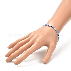 Граненые круглые стеклянные бусины эластичный браслет для девочек-подростков&nbsp;BJEW-JB07072-02