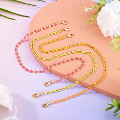 3 шт. 3 цвета латунная эмалированная цепочка для изготовления браслета AJEW-TAC00049