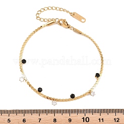 Runde Armbänder mit Anhängern aus Edelstahl 304 und Strassen&nbsp;BJEW-B171-08G