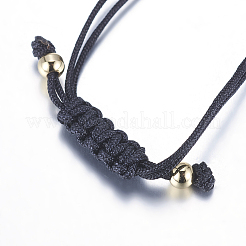 Bracciali in ottone intrecciati regolabili&nbsp;LS-BJEW-F282-29G-RS