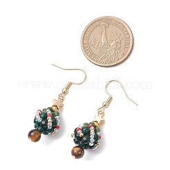 Серьги-подвески в виде елки из нержавеющей стали 304 EJEW-MZ00493