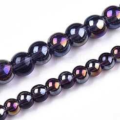 Гальванизируйте прозрачное стекло бисер нитей&nbsp;GLAA-T032-T8mm-AB03