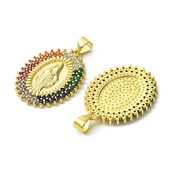 Pendenti in zirconi cubici colorati in micro pavè di ottone&nbsp;KK-H472-51A-G
