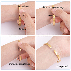 2 шт. простые браслеты из нержавеющей стали 304 BJEW-UN0001-49