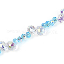 Fili di perline di strass in vetro e acrilico galvanizzati&nbsp;MAK-T011-07C