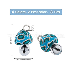 8шт 4 цвета подвески ручной работы из полимерной глины CLAY-FH0001-21