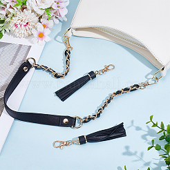 1 шт. цепочки для сумок из черной искусственной кожи&nbsp;PURS-DR0001-03