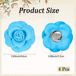 4 шт. тканевая брошь-булавка «Камелия» JEWB-CN0001-03A