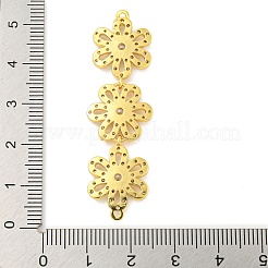 Подвески из латуни с прозрачным фианитом и тремя цветочными звеньями&nbsp;KK-P277-61G