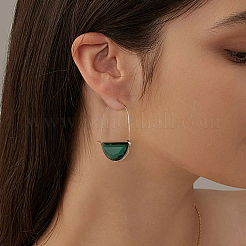 2 пара двухцветных серег-колец из латуни и стекла&nbsp;EJEW-GO0003-30B